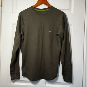 PATAGONIA Men's Olive Green Long Sleeve Shirt Capilene Performance Baselayer Med